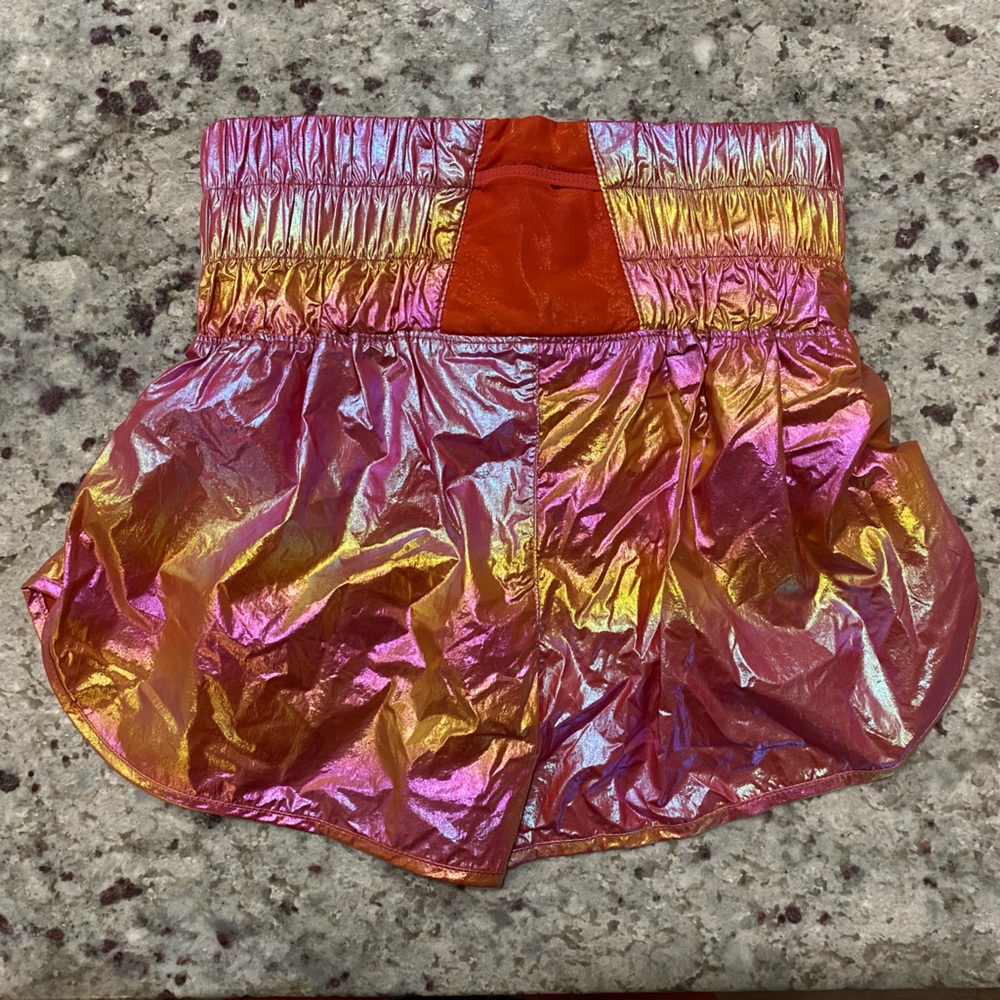Free People The Way Home Shine Shorts in Maraschino